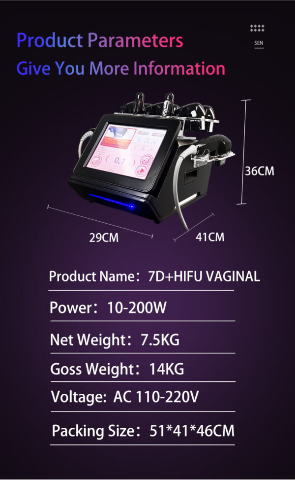 Desktop ultrasound hifu7D poly pull lifting facial beauty knife, private area care, firming knife, anti-aging cannon beauty